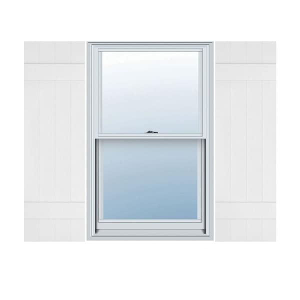 Ekena Millwork Lifetime Vinyl, TailorMade 4 Board Joined (2 Batten), Board-n-Batten, Shutter Loks, LJ4C14X04900BW, PR LJ4C14X04900BW - main